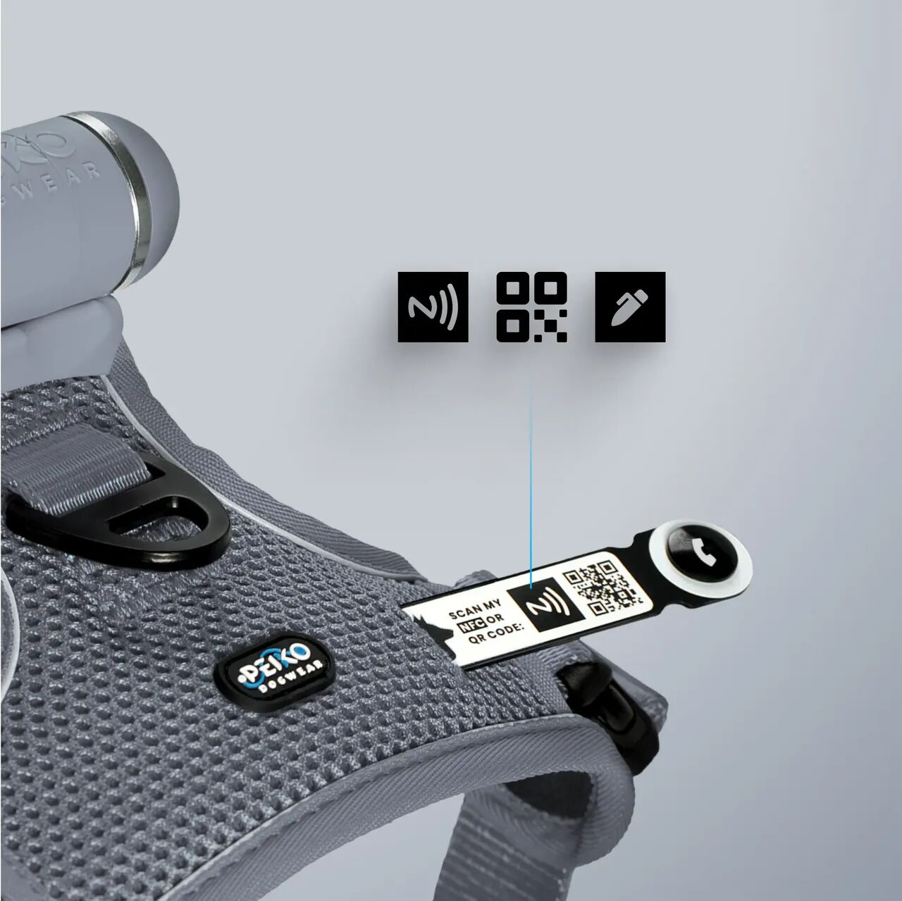 PEIKO® DataCard on gray harness